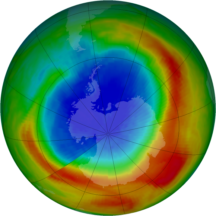 Antarctic ozone map for 29 September 1988